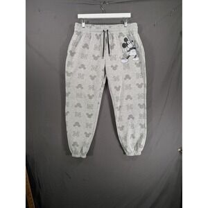 Disney Mickey Mouse Kids Gray Jogger Sweatpants Large 12-14